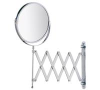 Wenko Espejo Mural para cosmética telescópico - orientable, Superficie de Espejo ø 17 cm 300% Aumento, Acero, 19 x 38.5 x 50 cm, Cromo