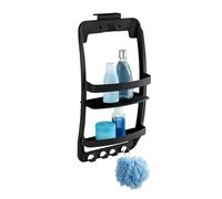 Wenko Estante baño Mod, Universal Estante Colgante sin taladrar repisa Ducha con Ganchos organización Accesorios baño plástico 26x54.5x11.5 cm Negro