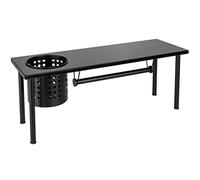 WENKO Estante universal con portarrollos Blanco, estantería de cocina para almacenamiento adicional en la encimera, para guardar utensilios, acero inoxidable/fibra de densidad media, 55 x 21 x 18 cm