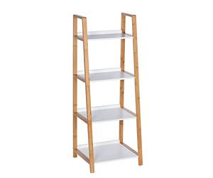 WENKO Estanteria con 4 repisas Finja - Estante para el baño, estante para el hogar, Bambú, 43 x 112 x 36 cm, Marrón
