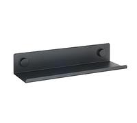 WENKO Estantería de Cocina Jet M, estantería de Pared de Metal, 40 x 7,5 x 12 cm, para taladrar, fijación Alternativa con adaptadores Static-Loc® Plus (Incl.) sin taladrar, Color Negro, Material de