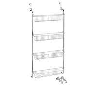 Wenko Estantería de Puerta 4 cestas - à accrocher, Metal Cromado, 50 x 109 x 14 cm, Cromo Brillante