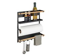 Wenko Estantería multifunional magnética Magna, Negro, Metal pulverizado, 33 x 34 x 8 cm