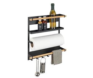 Wenko Estantería multifunional magnética Magna, Negro, Metal pulverizado, 33 x 34 x 8 cm