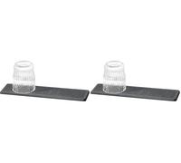 WENKO Estera drenante Mod, Damon alfombrilla de diatomita para cocina independiente secado rápido con patas de silicona 30x0.9x8 cm gris (Paquete de 2)