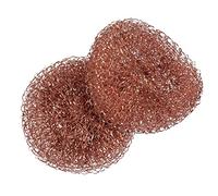WENKO Estropajos de cobre Cobi, set de 2 estropajos para una limpieza suave y sin arañazos de suciedad persistente, apto para acero inoxidable, vitrocerámica y porcelana, inoxidable, Ø 9 x 2,2 cm c/u