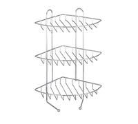 WENKO Exclusiv esquinera de baño 3 repisas - 3 repisas, Acero, 26 x 44 x 30 cm, Cromo