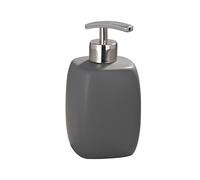 Wenko Faro Dosificador Jabón 0.44 L, Cerámica, Gris, 8x8x15 cm