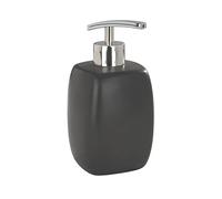 Wenko Faro Dosificador Jabón 0.44 L, Cerámica, Negro, 8x8x15 cm