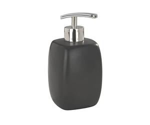 Wenko Faro Dosificador Jabón 0.44 L, Cerámica, Negro, 8x8x15 cm