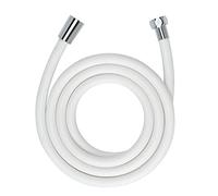 WENKO Flexo para ducha Design blanco mate 175 cm - manguera de ducha con protección contra torsión y aprobación para agua potable, plástico, 175 cm, Blanco