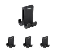 Wenko Gancho de ducha doble Verna Duo, gancho de silicona para cabinas de ducha con un grosor de pared de hasta 10 mm, ofrece mucho espacio para colgar esponjas, toallas y accesorios de ducha, negro