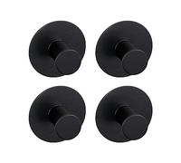 WENKO Gancho de pared negro, diámetro 5 x 3,3 cm, 4