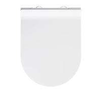 WENKO Tapa de WC Habos Toiletten-Sitz mit Absenkautomatik, rostfreie Fix-Clip Hygiene Edelstahlbefestigung Blanco