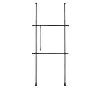 Wenko Herkules Basic-Sistema de Perchero telescópico, Acero, Negro, 75-120 x 165-300 x 11 cm