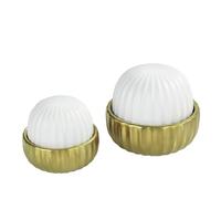 WENKO Humidificador Mod Nova, evaporador decorativo, mejora el clima interior cuando el aire de la calefacción es seco, juego de 2 piezas, habitaciones de hasta 18 m², cerámica, 50 ml y 200 ml