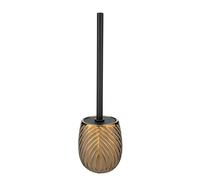 WENKO Idro - Escobillero para inodoro (cerámica, 10 x 39 cm), color dorado y negro