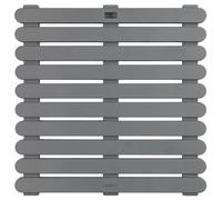 WENKO Tarima de baño Indoor & Outdoor gris 55 x 55 cm - alfombra para ducha, rejilla para ducha, baño, piscina, sauna con estructura antideslizante, plástico, 55 x 3 x 55 cm, Gris
