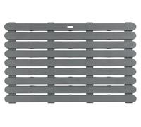 Wenko Tarima de baño Indoor & Outdoor Gris 50 x 80 cm - Alfombra de baño, Rejilla para Ducha, baño, Piscina, Sauna con Estructura Antideslizante, plástico, 80 x 3 x 50 cm, Gris