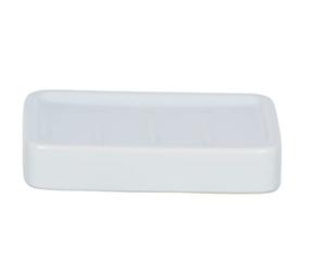 WENKO Jabonera Hexa blanco cerámica - Jabonera, Cerámica, 13 x 2.5 x 9.5 cm, Blanco