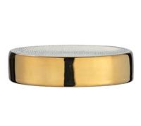 WENKO Jabonera «Nuria», cuenco para colocar el jabón de manos, de cerámica de calidad con una lujosa superficie estructurada en dorado/blanco, 12 x 3 x 8 cm.