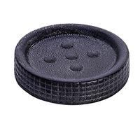 Wenko Jabonera Polaris Jet cerámica - Seifenschale, Cerámica, 11 x 2.5 x 11 cm, Antracita