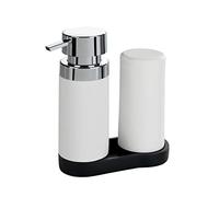 WENKO Juego de dispensadores Easy Squeez-e Blanco Dispensador de jabón y dispensador de detergente lavavajillas Blanco
