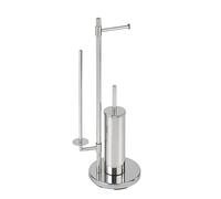 WENKO Juego de pie para el WC Universalo Neo Toilettenpapierhalter und WC-Bürstenhalter Brillante