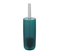 WENKO Juego de WC «Agropoli» color petróleo soporte de cepillo cerrado de plástico de calidad con diseño plástico y superficie esmerilada, cepillo higiénico para WC, 10 x 36,5 cm de diámetro