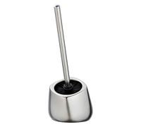 WENKO Juego Inodoro de Cerámica Acero Inoxidable Mate 26x13 cm Cepillo WC