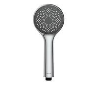 WENKO Mango de ducha Watersaving Ø 9,6 cm - ducha de mano universal, rociador de ducha con sistema de ahorro de agua, Plástico (ABS), 9.5 x 9.5 cm, Cromo