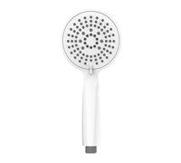 WENKO Mango de ducha Young blanco Ø 11 cm ducha de mano universal, rociador de ducha con 5 tipos de chorros Blanco