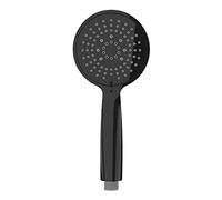 WENKO Mango de ducha Young negro Ø 11 cm ducha de mano universal, rociador de ducha con 5 tipos de chorros Negro