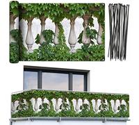 Wenko Maximex Protección Visual para Balcón de 5 m, Práctica Protección Visual con Diseño de Hiedra Natural, Resistencia a Los rayos UV y a la Intemperie, Secado Rápido y Resistente a la Rotura