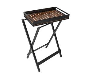 WENKO Mesa Auxiliar con Bandeja, Plegable, Ahorra Espacio, Color Negro
