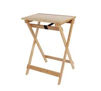 WENKO Mesa plegable «Lugo», mesa auxiliar con bandeja extraíble, mesa práctica para cocina, salón, balcón y terraza, plegable, de bambú auténtico, 60 x 79 x 52 cm, color natural