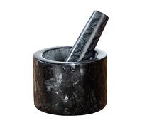 WENKO Mortero de mármol para triturar hierbas y especias Negro