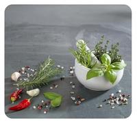 WENKO Mulit Losa Mod Cocina con hierbas, tabla de cocina 3 en 1, protector contra salpicaduras, cubierta para encimera, tabla de cortar, vidrio, 56 x 50 cm