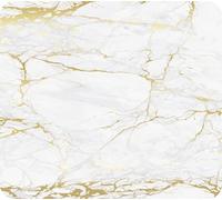 WENKO Mulit Losa Mod. Mármol Oro, tabla de cocina 3 en 1, protector contra salpicaduras, cubierta para encimera, tabla de cortar, vidrio, 56 x 50 cm