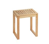 Wenko Norway - Taburete para el ba?o, de madera de nogal, 40 x 46 x 30 cm, color