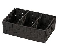 Wenko Organizador Adria con Manilla Negro - Organizador Baño Capacidad: 6 l, Polipropileno, 32 x 10 x 21 cm, Negro