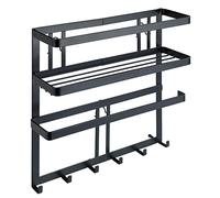 WENKO Organizador de pared para cocina, color negro
