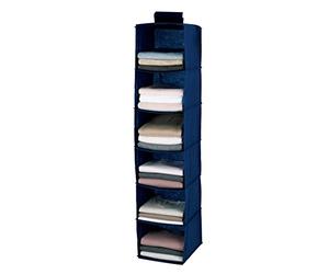 Wenko Organizador de Ropa Colgante Air - 6 Compartimentos, Polipropileno, 30 x 122 x 30 cm, Azul