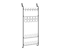 WENKO Organizador de zapatos en negro WENKO, organizador colgante para ropa, pañuelos y zapatos, estante suspendido para armario y ropero, 59 x 150,5 x 18,5 cm, metal con recubrimiento de polvo