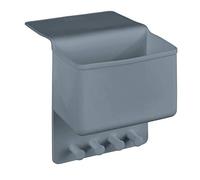 WENKO Organizador para cosmético Dúo Ampio gris - Almacenamiento de cosméticos, organizador de maquillaje, fijar sin taladrar, Silicona, 15 x 30 x 9 cm, Gris