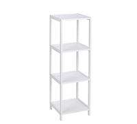 Wenko Oslo Estantería con 4 Repisas, Madera, Blanco, 36x36x112 cm