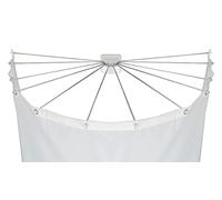 Wenko Soporte para cortina de ducha de acero inoxidable con 12 brazos (sin cortina de ducha)