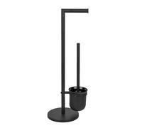 WENKO Parus - Escobillero para Papel higiénico (Incluye Cepillo, Acero Lacado), Color Negro