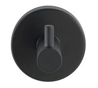 WENKO Percha mural Uno Bosio Black mate acero inoxidable - Gancho para toallas, gancho perchero, Acero inoxidable, 5.5 x 5.5 x 5.5 cm, Mate