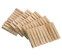 Wenko Pinzas para la Ropa Madera Juego de 50 Piezas - 50 Piezas, Madera, 1 x 7 x 1 cm, Marrón